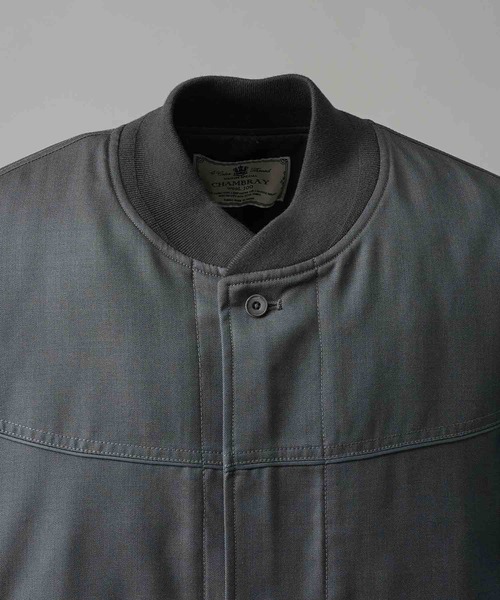 MAISON SPECIAL(メゾンスペシャル)の「《UNISEX》4 Colors Chambray Washable Wool Prime-Over Derby Jacket/4色シャンブレーウォッシャブルウールプライムオーバーダービージャケット【MAISON SPECIAL/メゾンスペシャル】(ブルゾン・メンズ・グレー/ブラック/チャコールグレー/ホワイト/ブルー・1/2/0)」の8枚目の写真