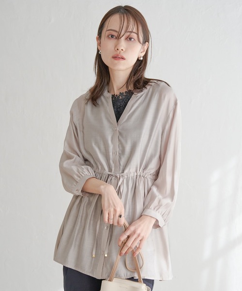 ikka（イッカ）の「シアースキッパーブラウス（シャツ/ブラウス・レディース・ブラック/スモークグレー/ブルー/モカ・M/L/S）」の5枚目の写真