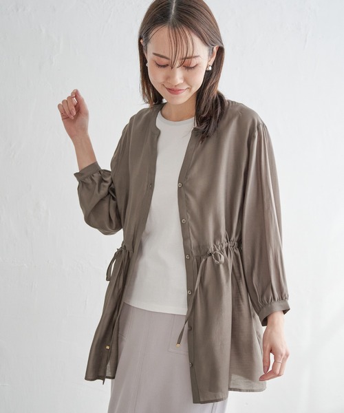 ikka（イッカ）の「シアースキッパーブラウス（シャツ/ブラウス・レディース・ブラック/スモークグレー/ブルー/モカ・M/L/S）」の12枚目の写真