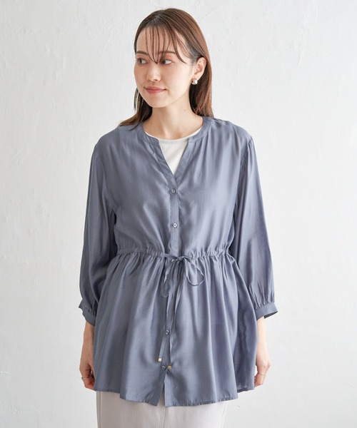 ikka（イッカ）の「シアースキッパーブラウス（シャツ/ブラウス・レディース・ブラック/スモークグレー/ブルー/モカ・M/L/S）」の14枚目の写真