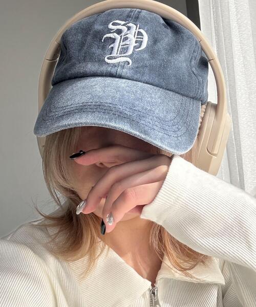 WEGO（ウィゴー）の「WEGO/ロゴ刺繍ピグメントキャップ（キャップ・レディース・ネイビー/ブラウン系その他/ブラック系その他/ライトベージュ/ブラック・FREE）」の12枚目の写真