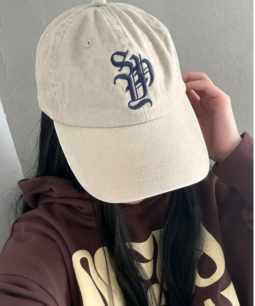 WEGO（ウィゴー）の「WEGO/ロゴ刺繍ピグメントキャップ（キャップ・レディース・ネイビー/ブラウン系その他/ブラック系その他/ライトベージュ/ブラック・FREE）」の10枚目の写真