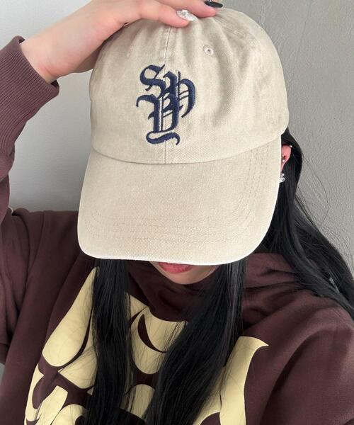 WEGO（ウィゴー）の「WEGO/ロゴ刺繍ピグメントキャップ（キャップ・レディース・ネイビー/ブラウン系その他/ブラック系その他/ライトベージュ/ブラック・FREE）」の11枚目の写真