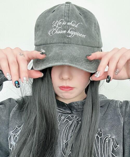 WEGO（ウィゴー）の「WEGO/ロゴ刺繍ピグメントキャップ（キャップ・レディース・ネイビー/ブラウン系その他/ブラック系その他/ライトベージュ/ブラック・FREE）」の9枚目の写真