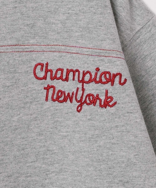 Champion（チャンピオン）の「【Champion(チャンピオン)】配色ステッチＴ(KIDS)（Tシャツ/カットソー・キッズ・ブラック/グレー/オートミール・110cm/120cm/130cm/140cm/150cm）」の21枚目の写真