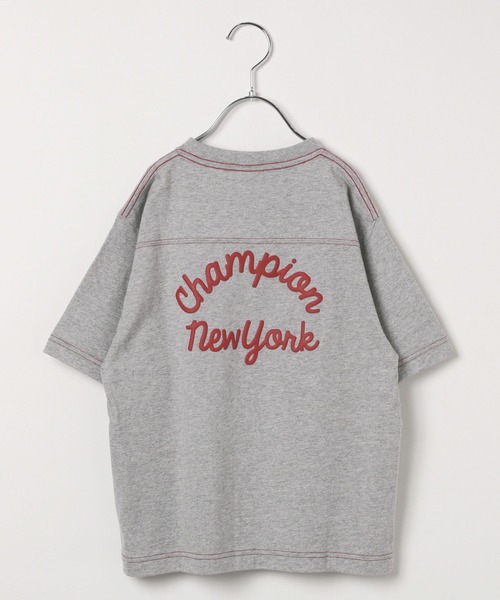 Champion（チャンピオン）の「【Champion(チャンピオン)】配色ステッチＴ(KIDS)（Tシャツ/カットソー・キッズ・ブラック/グレー/オートミール・110cm/120cm/130cm/140cm/150cm）」の22枚目の写真