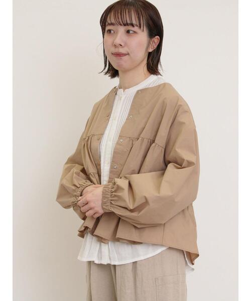 Samansa Mos2（サマンサ モスモス）の「ティアードジャケット（ノーカラージャケット・レディース・ベージュ/カーキ/ブラック・F）」の22枚目の写真
