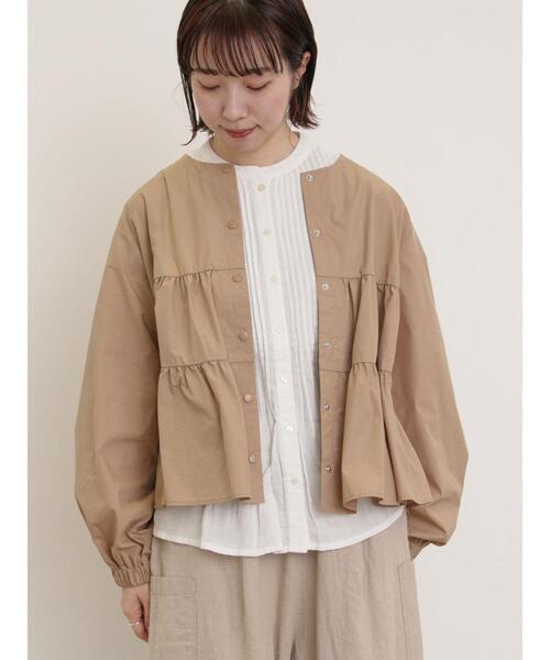 Samansa Mos2（サマンサ モスモス）の「ティアードジャケット（ノーカラージャケット・レディース・ベージュ/カーキ/ブラック・F）」の21枚目の写真