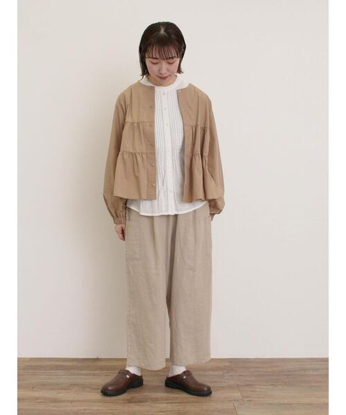Samansa Mos2（サマンサ モスモス）の「ティアードジャケット（ノーカラージャケット・レディース・ベージュ/カーキ/ブラック・F）」の20枚目の写真