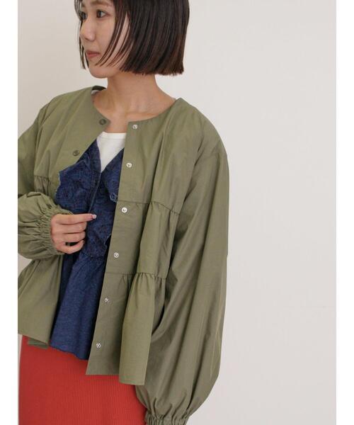 Samansa Mos2（サマンサ モスモス）の「ティアードジャケット（ノーカラージャケット・レディース・ベージュ/カーキ/ブラック・F）」の17枚目の写真