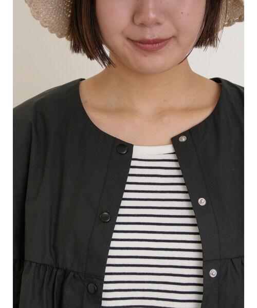 Samansa Mos2（サマンサ モスモス）の「ティアードジャケット（ノーカラージャケット・レディース・ベージュ/カーキ/ブラック・F）」の4枚目の写真