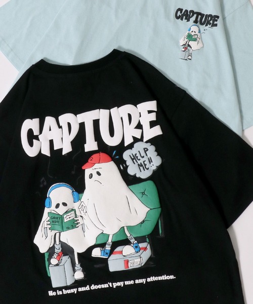 SITRY（シトリー）の「2026SS新柄 Ghost Foam Print T-Shirt/ゴースト 発泡プリント オーバーサイズ 半袖Tシャツ レディース メンズ（Tシャツ/カットソー・メンズ・ブラック/スモークピンク/ホワイト/グレイッシュブルー/ホワイト系その他/ブラック系その他/ブラック系その他2/ピンク系その他/ホワイト系その他2/ブルー系その他/ホワイト系その他4/ブラック系その他3/ホワイト系その他3/ブラック系その他4/ブラック系その他6/ブラック系その他5/ホワイト系その他5/ホワイト系その他6/サックスブルー/ブルー系その他2・L/M）」の10枚目の写真