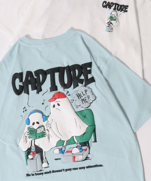 SITRY（シトリー）の「2026SS新柄 Ghost Foam Print T-Shirt/ゴースト 発泡プリント オーバーサイズ 半袖Tシャツ レディース メンズ（Tシャツ/カットソー・メンズ・ブラック/スモークピンク/ホワイト/グレイッシュブルー/ホワイト系その他/ブラック系その他/ブラック系その他2/ピンク系その他/ホワイト系その他2/ブルー系その他/ホワイト系その他4/ブラック系その他3/ホワイト系その他3/ブラック系その他4/ブラック系その他6/ブラック系その他5/ホワイト系その他5/ホワイト系その他6/サックスブルー/ブルー系その他2・L/M）」の17枚目の写真