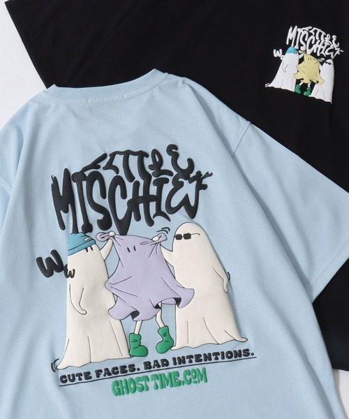 SITRY（シトリー）の「2026SS新柄 Ghost Foam Print T-Shirt/ゴースト 発泡プリント オーバーサイズ 半袖Tシャツ レディース メンズ（Tシャツ/カットソー・メンズ・ブラック/スモークピンク/ホワイト/グレイッシュブルー/ホワイト系その他/ブラック系その他/ブラック系その他2/ピンク系その他/ホワイト系その他2/ブルー系その他/ホワイト系その他4/ブラック系その他3/ホワイト系その他3/ブラック系その他4/ブラック系その他6/ブラック系その他5/ホワイト系その他5/ホワイト系その他6/サックスブルー/ブルー系その他2・L/M）」の18枚目の写真
