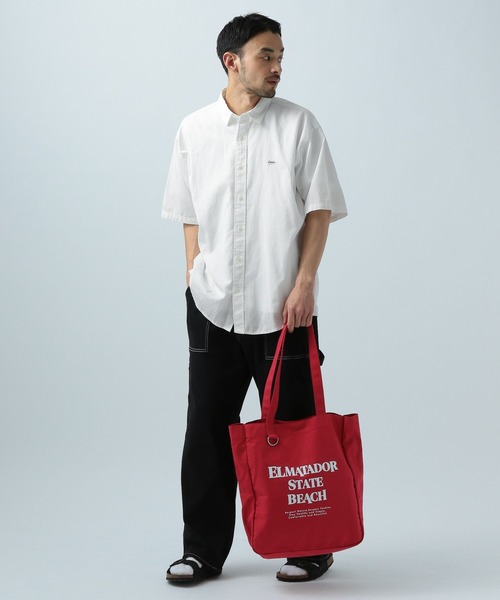 BAYFLOW（ベイフロー）の「ワンポイント刺繍半袖シャツ（シャツ/ブラウス・メンズ・チャコール/グリーン/オフホワイト・LARGE/MEDIUM）」の4枚目の写真