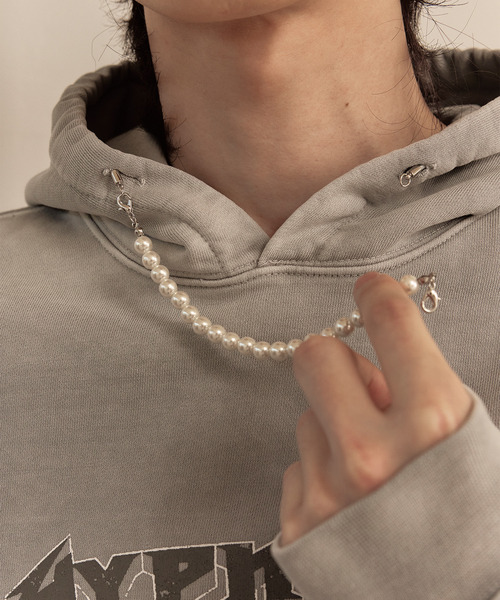 LIBERE(リベーレ)の「LIBERE リベーレ / WASHED BEADS HOODIE グラフィックプリントパールビーズビッグシルエットフーディー パーカー / 251243-251244(パーカー・メンズ・ブラック/グレー・LARGE/MEDIUM/SMALL)」の11枚目の写真