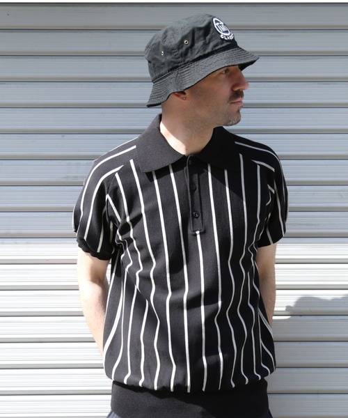 TMT（ティーエムティー）の「DRY KNIT STRIPE POLO SHIRTS（ポロシャツ・メンズ・ネイビー/ブラック/ホワイト・LARGE/X-LARGE/MEDIUM）」の4枚目の写真