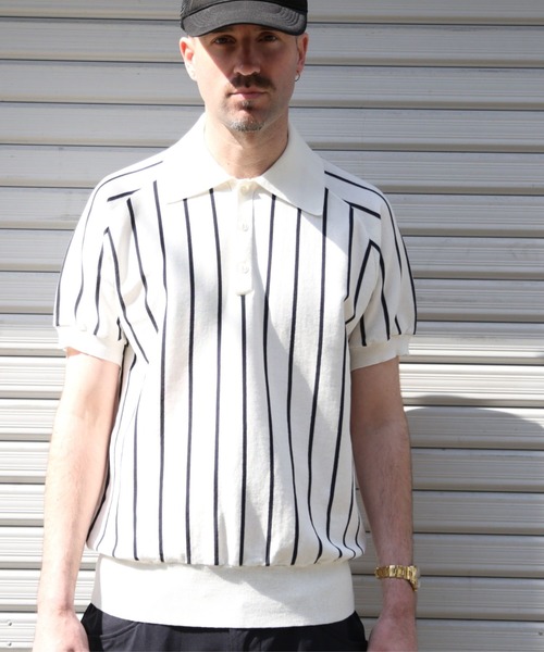 TMT（ティーエムティー）の「DRY KNIT STRIPE POLO SHIRTS（ポロシャツ・メンズ・ネイビー/ブラック/ホワイト・LARGE/X-LARGE/MEDIUM）」の7枚目の写真