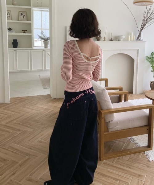 VIBGYOR（ヴィブジョー）の「【LAMPOON】ヒップ刺繍バルーンデニムパンツ（デニムパンツ・レディース・ブラック・SMALL/MEDIUM/LARGE）」の18枚目の写真