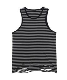 argue ボーダー タンクトップ グレー ORGANIC COTTON HEMP BORDER T-SHIRTS/GRAY | ARGUE