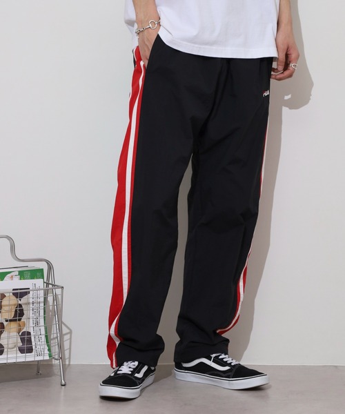 FILA（フィラ）の「FILA Nylon track Jacket ライン ナイロントラックパンツ メッシュ セットアップ可（その他パンツ・メンズ・レッド/ネイビー・L/LL/M）」の10枚目の写真