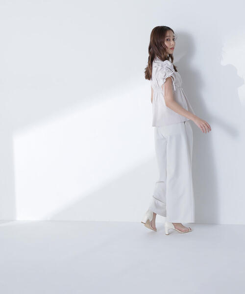 NATURAL BEAUTY BASIC ギャザースリーブペプラムシャツ ◇ギャザースリーブペプラムシャツ（シャツ/ブラウス）｜NATURAL