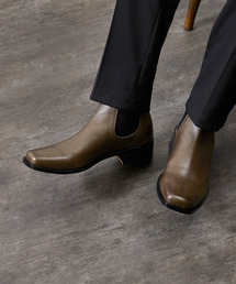 PADRONE パドローネ / BL SQUARE SIDE GORE BOOTS キップレザースクエアトゥサイドゴアブーツ 日本製 / PU8777-1102