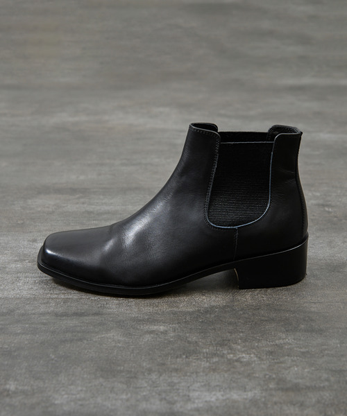 PADRONE パドローネ / BL SQUARE SIDE GORE BOOTS キップレザー