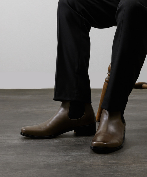 半額ストア BL / パドローネ PADRONE SQUARE キップレザー BOOTS GORE SIDE 靴