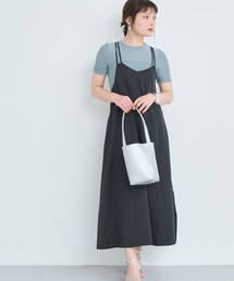 ダブルストラップバックリボンキャミワンピース