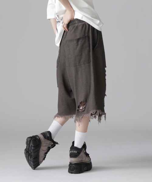 DANKE SCHON(ダンケシェーン)の「DankeSchon/ダンケシェーン/WATERDYESWT CARGO SHORTS(スウェットパンツ・レディース・チャコールグレー・L/M)」の5枚目の写真