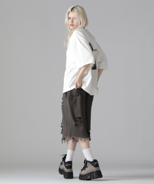 DANKE SCHON(ダンケシェーン)の「DankeSchon/ダンケシェーン/WATERDYESWT CARGO SHORTS(スウェットパンツ・レディース・チャコールグレー・L/M)」の8枚目の写真