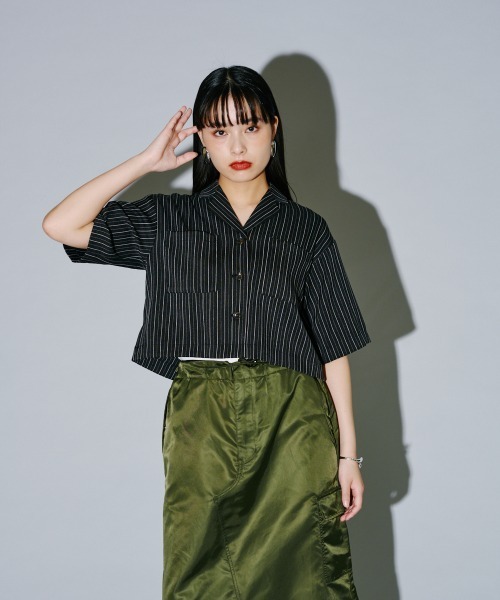 terrace(テラス)の「バックジッパーシャツジャケット(その他トップス・レディース・グレイッシュベージュ/ブラウン/ブラック・MEDIUM)」の18枚目の写真