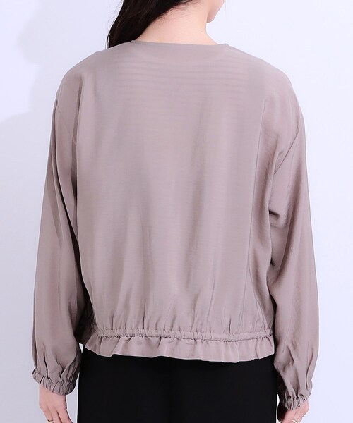 DRESKIP（ドレスキップ）の「【S-LL】大人のシアー感が魅力 ドロストブルゾン（ブルゾン・レディース・ベージュ/チャコールグレー/オフホワイト・01/02/03/04）」の18枚目の写真