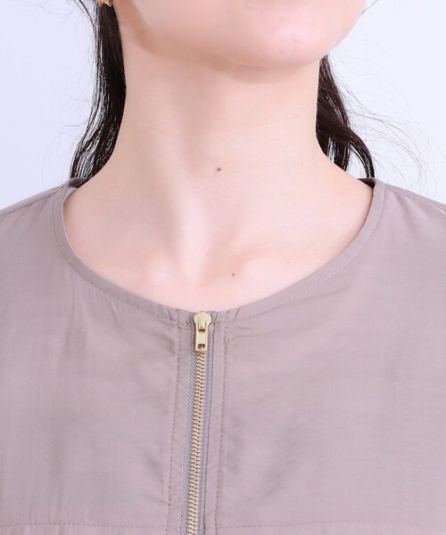 DRESKIP（ドレスキップ）の「【S-LL】大人のシアー感が魅力 ドロストブルゾン（ブルゾン・レディース・ベージュ/チャコールグレー/オフホワイト・01/02/03/04）」の19枚目の写真