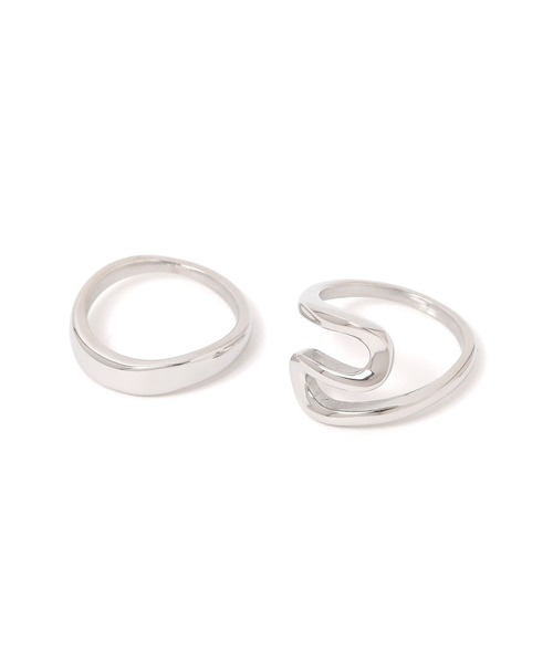 LEPSIM（レプシィム）の「ステンレスSETリング《2点セット》　328063（リング・レディース・ゴールド/シルバー/シルバー系その他・ONE SIZE）」の5枚目の写真