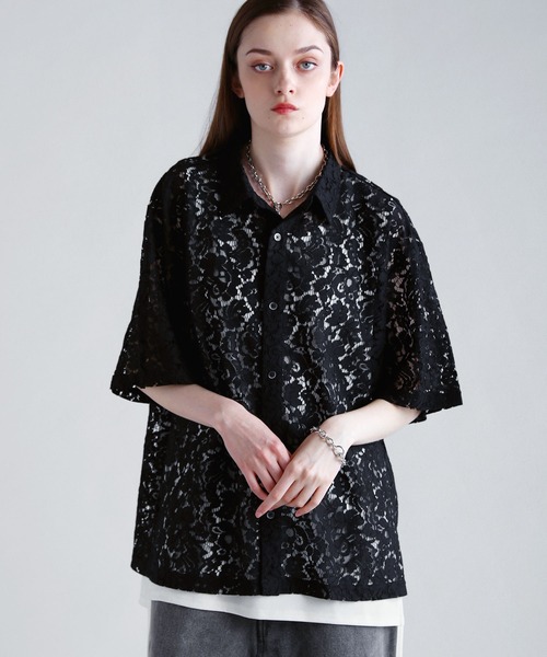 リラクシングシアーレースシャツ（シャツ/ブラウス）｜SOCCE（ソーシー