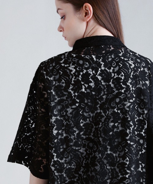 SOCCE（ソーシー）の「リラクシングシアーレースシャツ（シャツ/ブラウス・メンズ・ブラック/ネイビー/ホワイト・S/M/L/XL）」の7枚目の写真