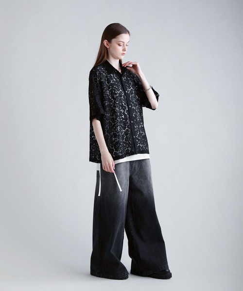 SOCCE（ソーシー）の「リラクシングシアーレースシャツ（シャツ/ブラウス・メンズ・ブラック/ネイビー/ホワイト・S/M/L/XL）」の13枚目の写真