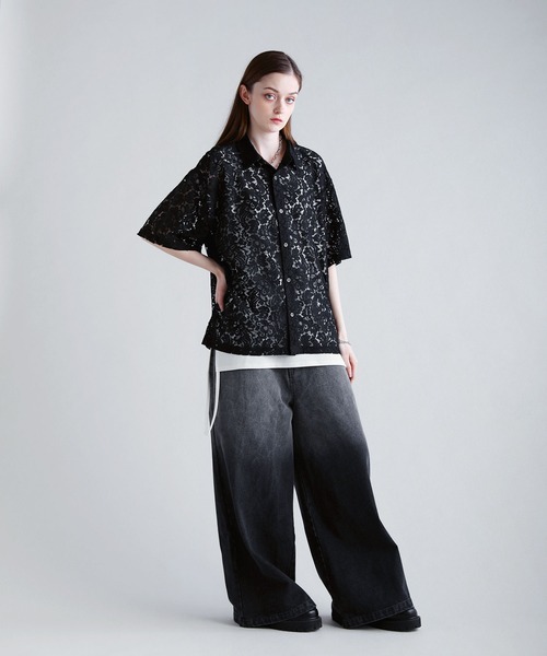 SOCCE（ソーシー）の「リラクシングシアーレースシャツ（シャツ/ブラウス・メンズ・ブラック/ネイビー/ホワイト・S/M/L/XL）」の16枚目の写真