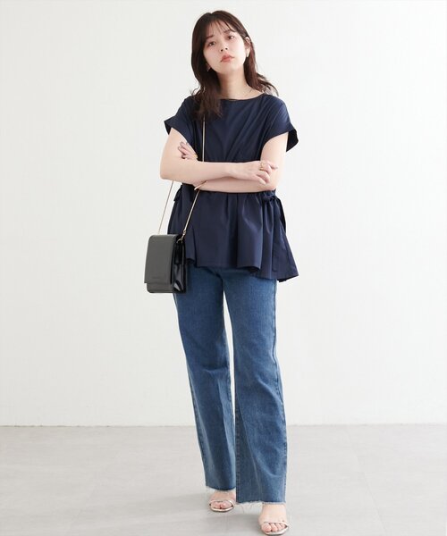 natural couture（ナチュラルクチュール）の「サイドドロストトップス（シャツ/ブラウス・レディース・オフホワイト/ピンク/キャメル/ネイビー・FREE）」の12枚目の写真