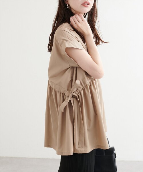 natural couture（ナチュラルクチュール）の「サイドドロストトップス（シャツ/ブラウス・レディース・オフホワイト/ピンク/キャメル/ネイビー・FREE）」の13枚目の写真