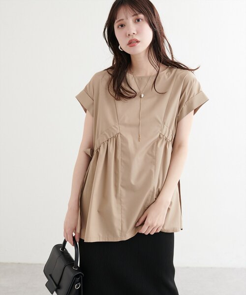 natural couture（ナチュラルクチュール）の「サイドドロストトップス（シャツ/ブラウス・レディース・オフホワイト/ピンク/キャメル/ネイビー・FREE）」の14枚目の写真