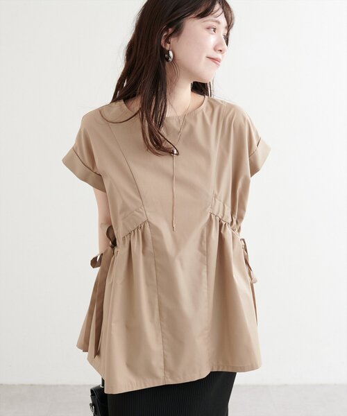 natural couture（ナチュラルクチュール）の「サイドドロストトップス（シャツ/ブラウス・レディース・オフホワイト/ピンク/キャメル/ネイビー・FREE）」の15枚目の写真