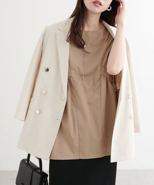 natural couture（ナチュラルクチュール）の「サイドドロストトップス（シャツ/ブラウス・レディース・オフホワイト/ピンク/キャメル/ネイビー・FREE）」の17枚目の写真