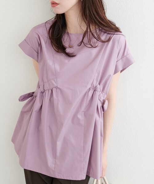 natural couture（ナチュラルクチュール）の「サイドドロストトップス（シャツ/ブラウス・レディース・オフホワイト/ピンク/キャメル/ネイビー・FREE）」の19枚目の写真