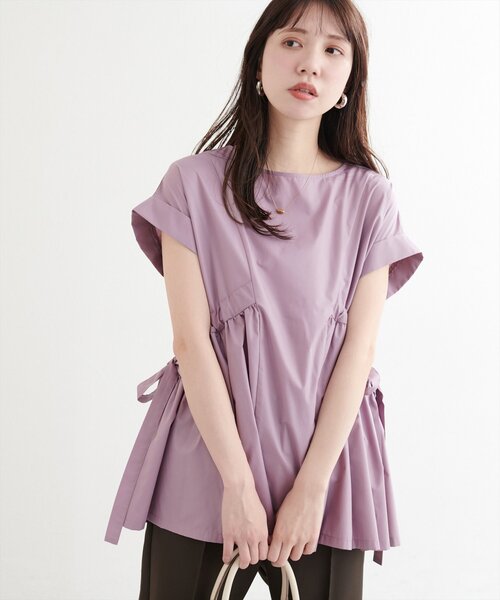 natural couture（ナチュラルクチュール）の「サイドドロストトップス（シャツ/ブラウス・レディース・オフホワイト/ピンク/キャメル/ネイビー・FREE）」の20枚目の写真