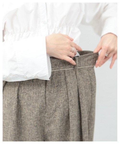 Sawa a la mode(サワアラモード)の「サマーツィードタックパンツ(スラックス・レディース・ブラウン/ブラック・FREE)」の15枚目の写真