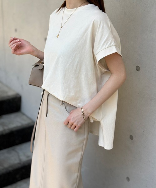 CIENA(シエナ)の「クールタッチクルーネックプルオーバー(Tシャツ/カットソー・レディース・ホワイト/ライトブルー/ブラック/チャコールグレー・FREE)」の5枚目の写真