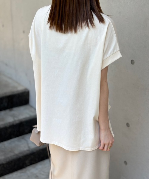 CIENA(シエナ)の「クールタッチクルーネックプルオーバー(Tシャツ/カットソー・レディース・ホワイト/ライトブルー/ブラック/チャコールグレー・FREE)」の6枚目の写真